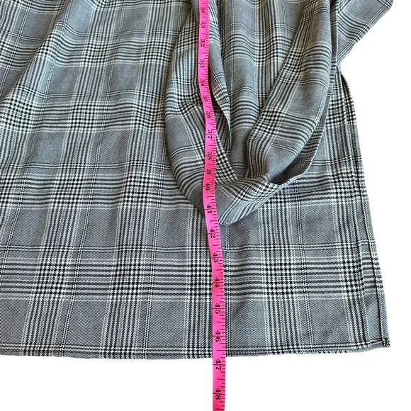 ZARA gray plaid checkered puff sleeve dress M - Picture 11 of 13